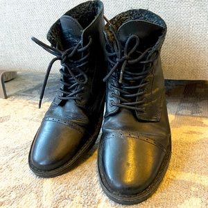 Jack & Jones Leather Ankle Boots Sherpa Interior